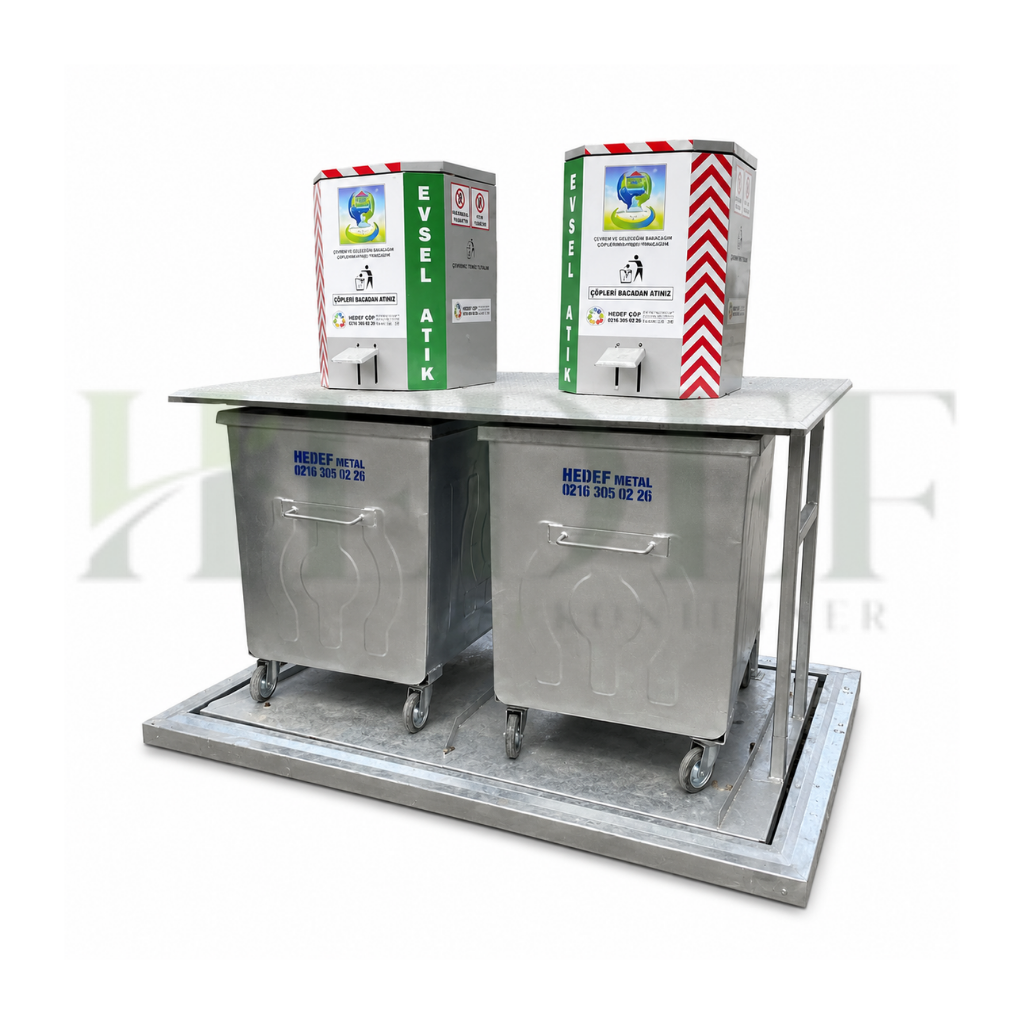 2200 Litre Yeraltı Jaklı Çöp Konteyneri